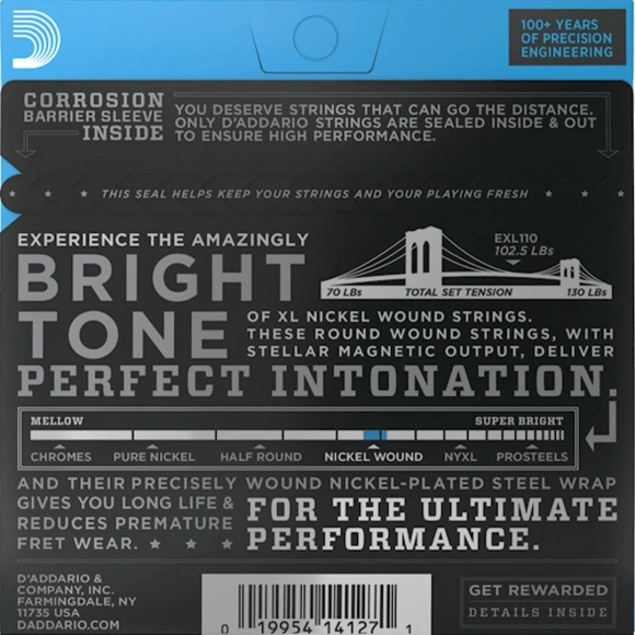 Струны D'Addario EXL110 XL Nickel Wound Regular Light 10-46