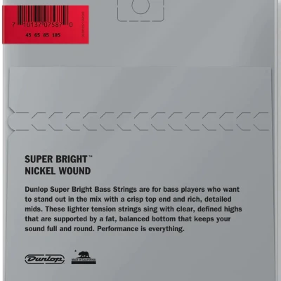 Струни Dunlop DBSBN45105 Super Bright Nickel 45-105