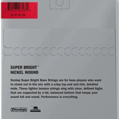 Струни Dunlop DBSBN45105 Super Bright Nickel 45-105
