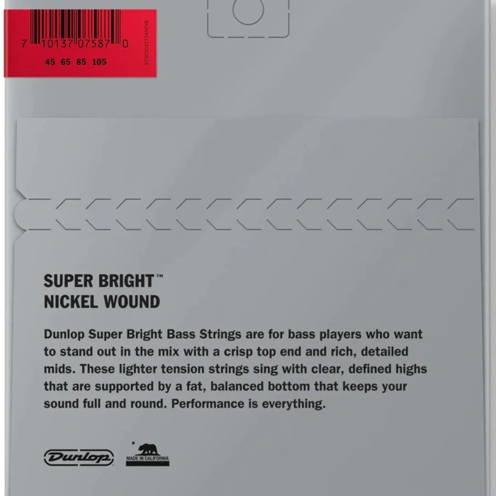 Dunlop DBSBN45105 Super Bright Nickel 45-105