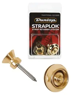Dunlop SLS1504G Straplok Strap Retainers Traditional 24KT Gold