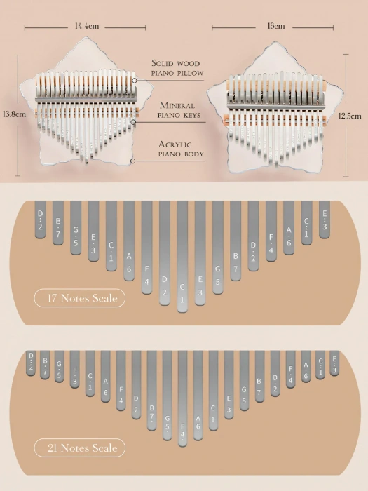 Калімба Калімба Hluru Huashu KHTS17 Transparent Star Acrylic (17 нот)