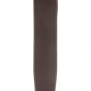 D'Addario 25LS01-DX Deluxe Leather Guitar Strap (Brown with Contrast Stitch)