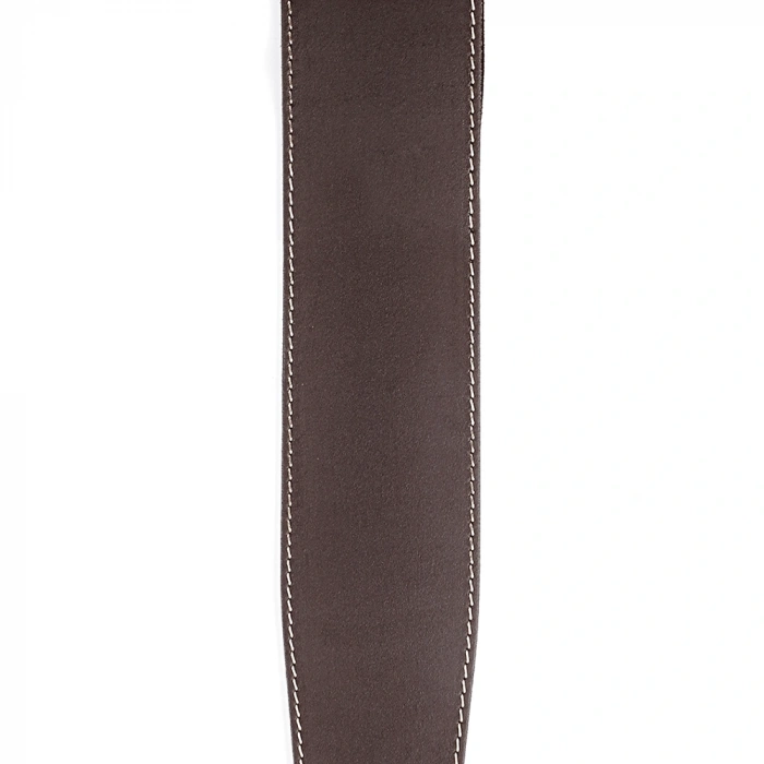 D'Addario 25LS01-DX Deluxe Leather Guitar Strap (Brown with Contrast Stitch)