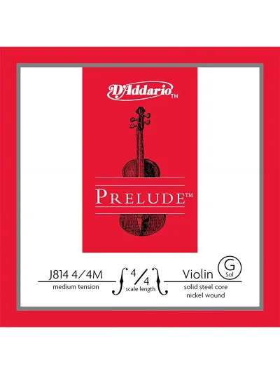 Струни для скрипки D'Addario J814 4/4M Prelude Violin Single G String 4/4 Scale Medium Tension