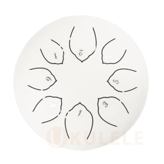 Hluru TOY8-6 White 6" (15см) 8 нот Tongue Drum 304 Stainless Steel