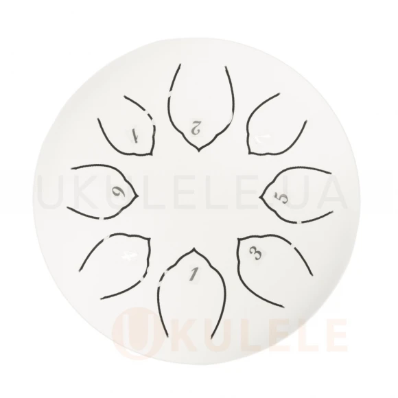 Глюкофон Hluru TOY8-6 White 6" (15см) 8 нот Tongue Drum 304 Stainless Steel