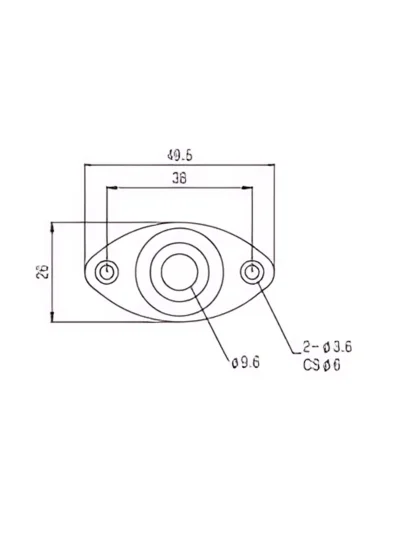 Роз'єм-планка Paxphil HJ002 Oval Jack Plate (Black)