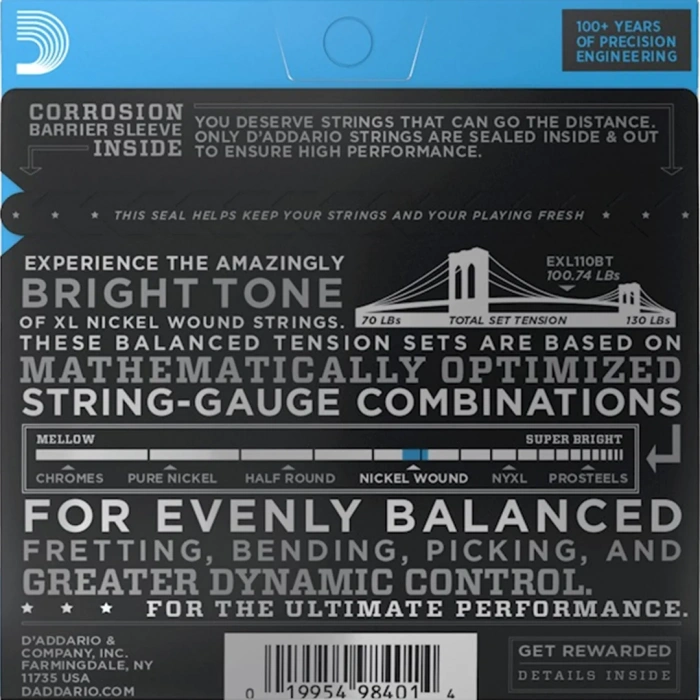 D'Addario EXL110BT XL Nickel Wound Balanced Tension Regular Light 10-46