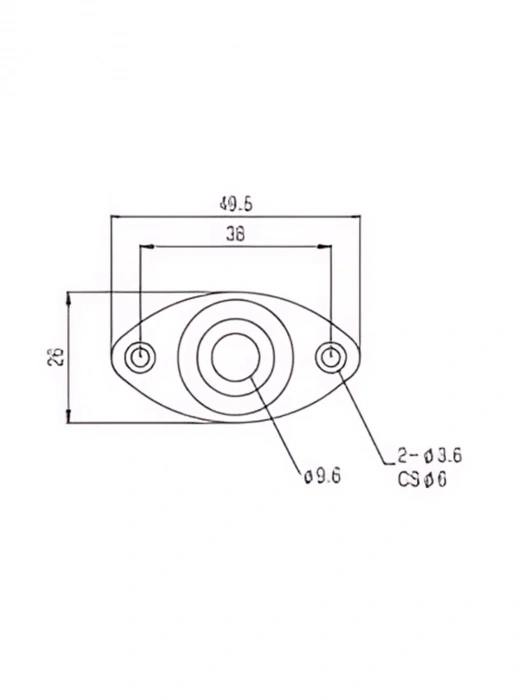 Paxphil HJ002 Oval Jack Plate (Chrome)