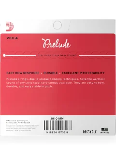 D'Addario J910 MM Prelude Viola String Set Medium Scale Medium Tension
