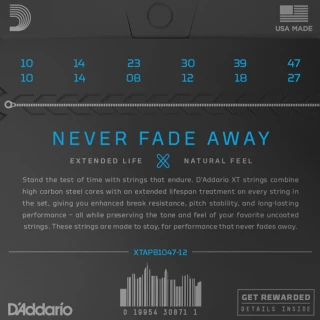 D'Addario XTAPB1047-12 Phosphor Bronze Light 12-String 10-47