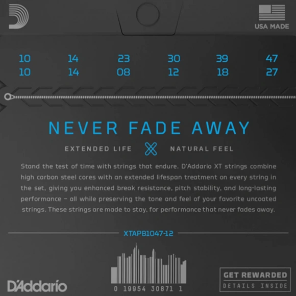 Струны D'Addario XTAPB1047-12 Phosphor Bronze Light 12-String 10-47