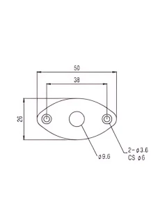 Paxphil HJ003BK Jack Plate Oval Curved (Black)
