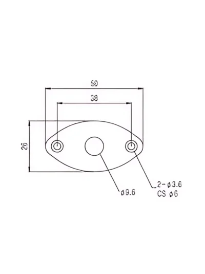 Роз'єм-планка Paxphil HJ003BK Jack Plate Oval Curved (Black)