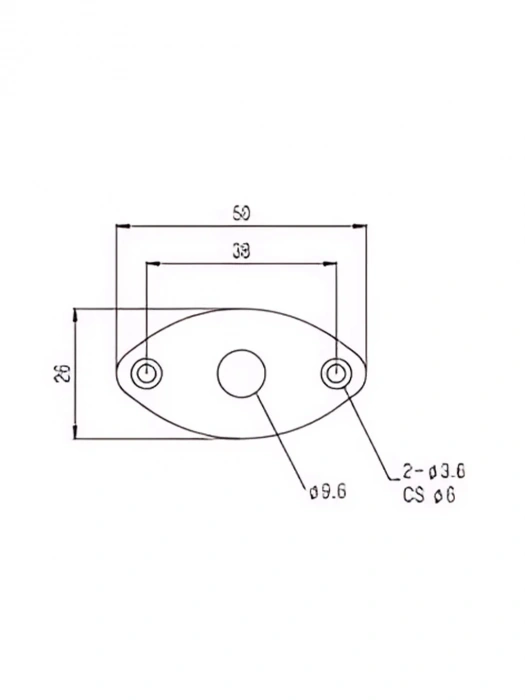Paxphil HJ003BK Jack Plate Oval Curved (Black)