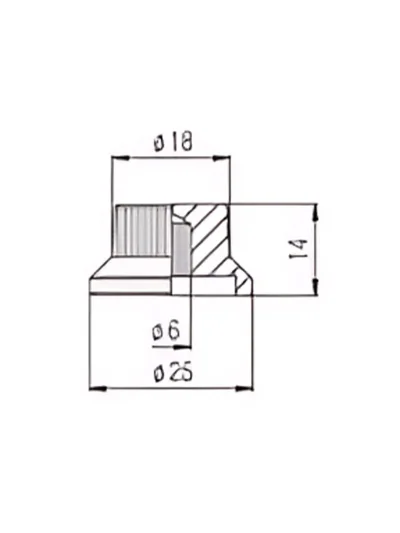 Ручка для потенціометра Paxphil NB051 Push-ON ST-Style Metal Knob (Chrome)