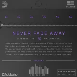 D'Addario XTAPB1152 XT Phosphor Bronze Custom Light 11-52