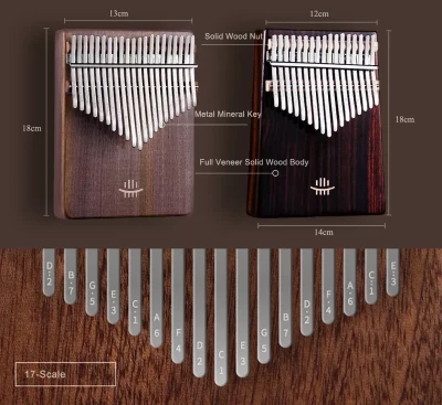 Калімба Hluru KC17 Walnut (17 нот, горіх)