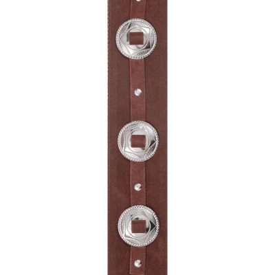 Ремінь для гітари D'Addario 25SSC01 Deluxe Leather Guitar Strap (Conchos, Brown)