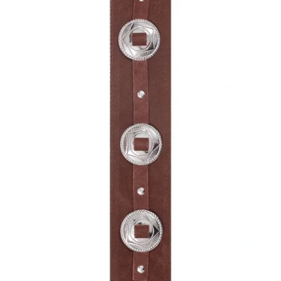 Ремінь для гітари D'Addario 25SSC01 Deluxe Leather Guitar Strap (Conchos, Brown)