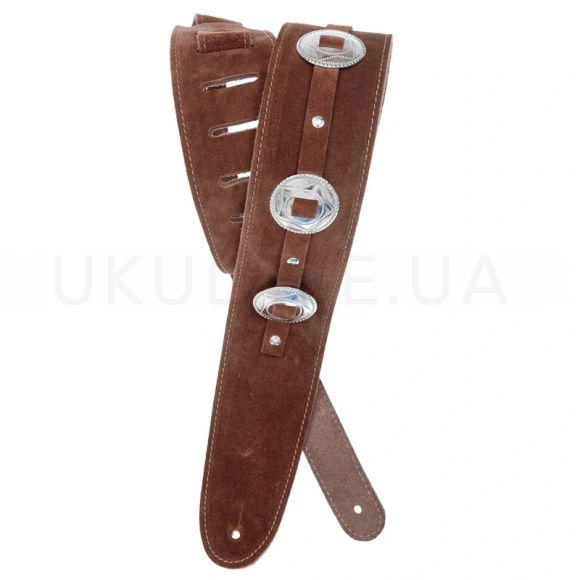 Ремень для гитари D'Addario 25SSC01 Deluxe Leather Guitar Strap (Conchos, Brown)