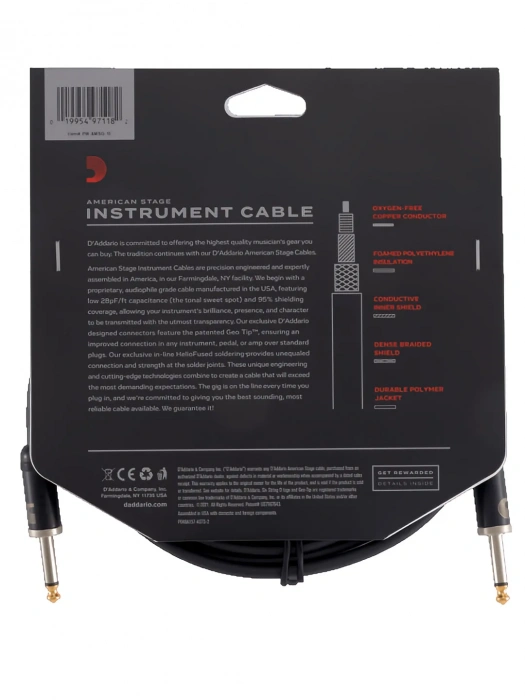 Кабель Кабель D'Addario PW-AMSG-20 American Stage (6m)