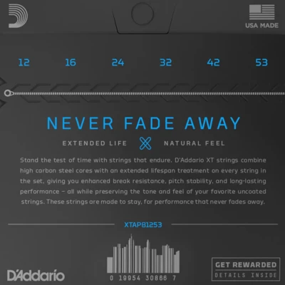 Струни D'Addario XTAPB1253 XT Phosphor Bronze Light 12-53