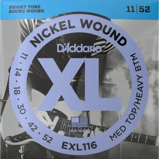 D'Addario EXL116 XL Nickel Wound Medium Top/Heavy Bottom 11-52