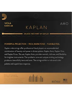 D'Addario KA410 LM Kaplan Amo Viola String Set Long Scale Medium Tension