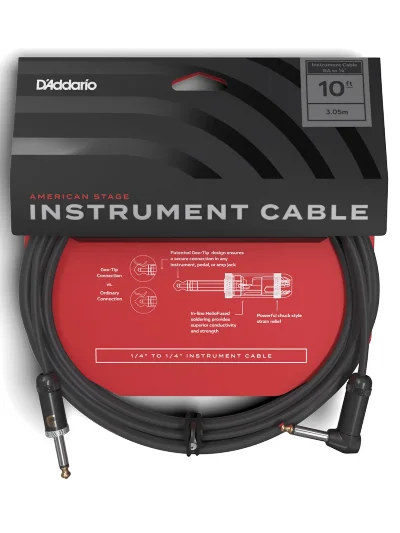 Інструментальний кабель D'Addario PW-AMSGRA-10 American Stage Right to Straight (3m)
