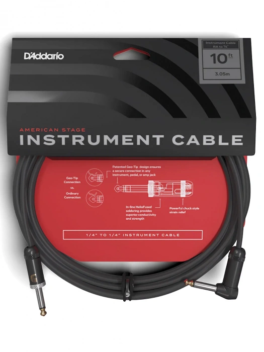 D'Addario PW-AMSGRA-10 American Stage Right to Straight (3m)