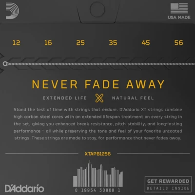 Струни D'Addario XTAPB1256 XT Phosphor Bronze Light Top / Medium Bottom 12-56
