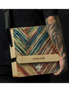 Hluru Cajon 3-in-1 Travel 30CN Black Tortoise - Maple Painted