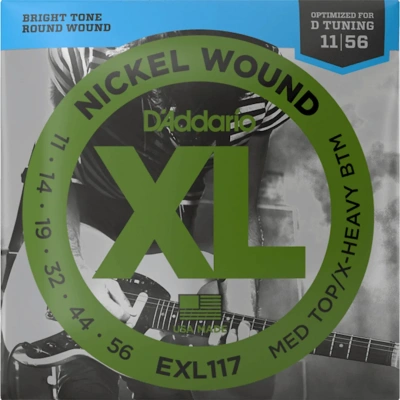 D&#039;Addario EXL117 XL Nickel Wound Medium Top/Extra Heavy Bottom 11-56