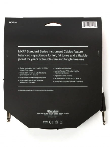 Кабель MXR DCIS20 Standard Instrument Cable (6m) Кабель MXR DCIS20 Standard Instrument Cable (6m)