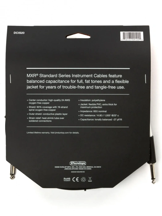 Кабель Кабель MXR DCIS20 Standard Instrument Cable (6m)