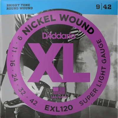 D&#039;Addario EXL120 XL Nickel Wound Super Light 09-42