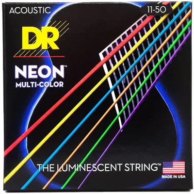 Струни DR NMCA-11 Neon Multi-Color Acoustic Custom Light 11-50