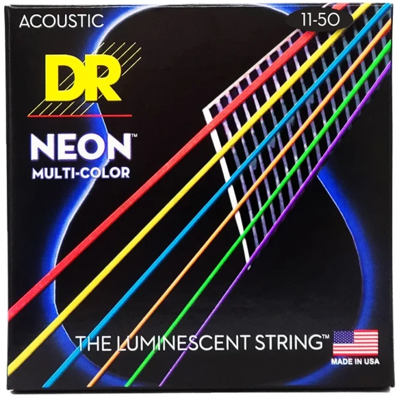 Струны DR NMCA-11 Neon Multi-Color Acoustic Custom Light 11-50