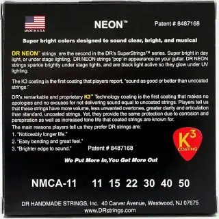 DR NMCA-11 Neon Multi-Color Acoustic Custom Light 11-50