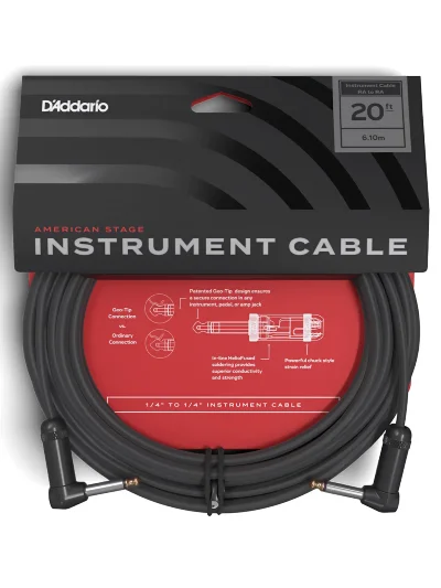 Інструментальний кабель D'Addario PW-AMSGRR-20 American Stage Right-to-Right (6m)