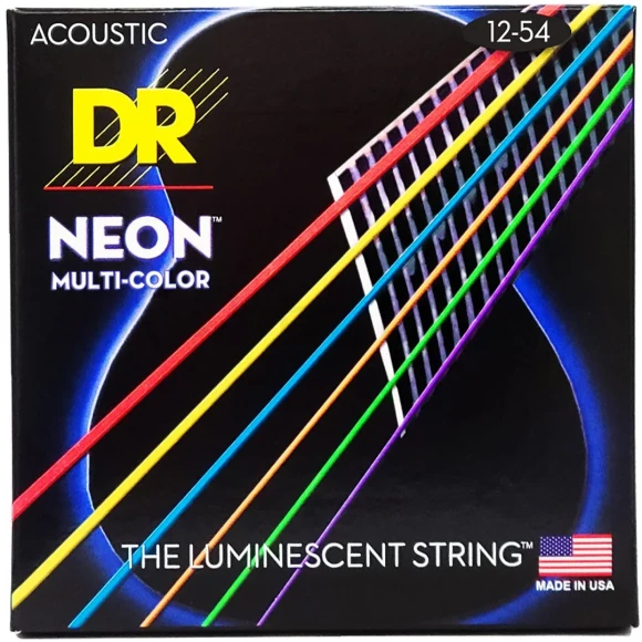 Струни DR NMCA-12 Neon Multi-Color Acoustic Light 12-54
