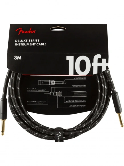 Кабель Fender Cable Deluxe Series 10' Black Tweed