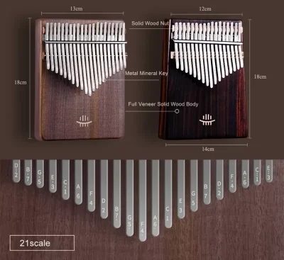 Калімба Hluru KC21 Walnut (21 нота, горіх)
