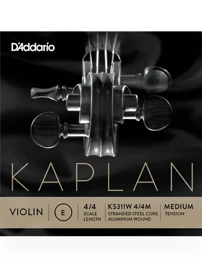 Струни для скрипки D'Addario KS311W 4/4M Kaplan Violin Non-Whistling Aluminum Wound E String 4/4 Scale Medium Tension