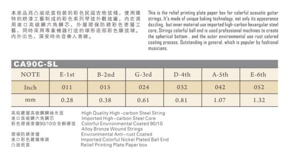 Струни Civin CA90С SL Phosphor Bronze Super Light Color (American Imported) 11/52 Струни Civin CA90С SL Phosphor Bronze Super Light Color (American Imported) 11/52