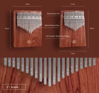 Hluru KC21 Zambian Padauk (21 нота, замбійський падук)