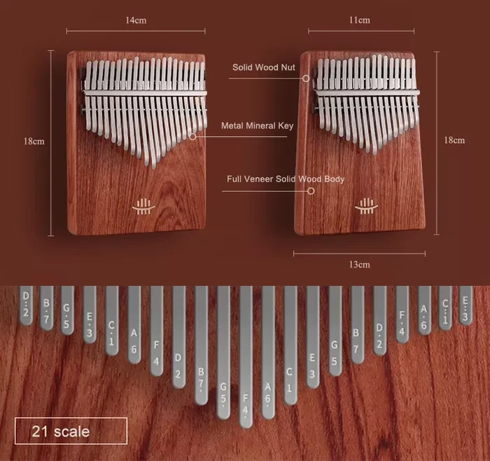 Калімба Калімба Hluru KC21 Zambian Padauk (21 нота, замбійський падук)