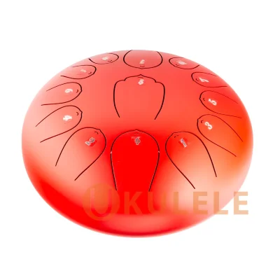 Глюкофон Hluru Huashu THL13-12 Red 12" (30см) 13 нот Tongue Drum Carbon Steel
